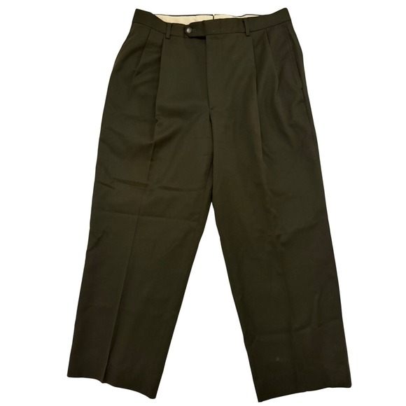 Nordstrom Other - Nordstrom Mens Smartcare Wool Pleated Dress Pants 33R Black Career Office Work